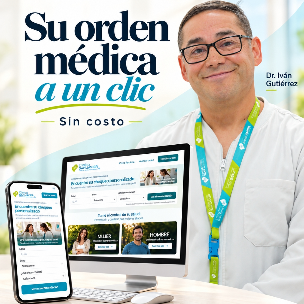 Órdenes médicas gratuitas en línea: nuevo servicio en Clínica San Javier